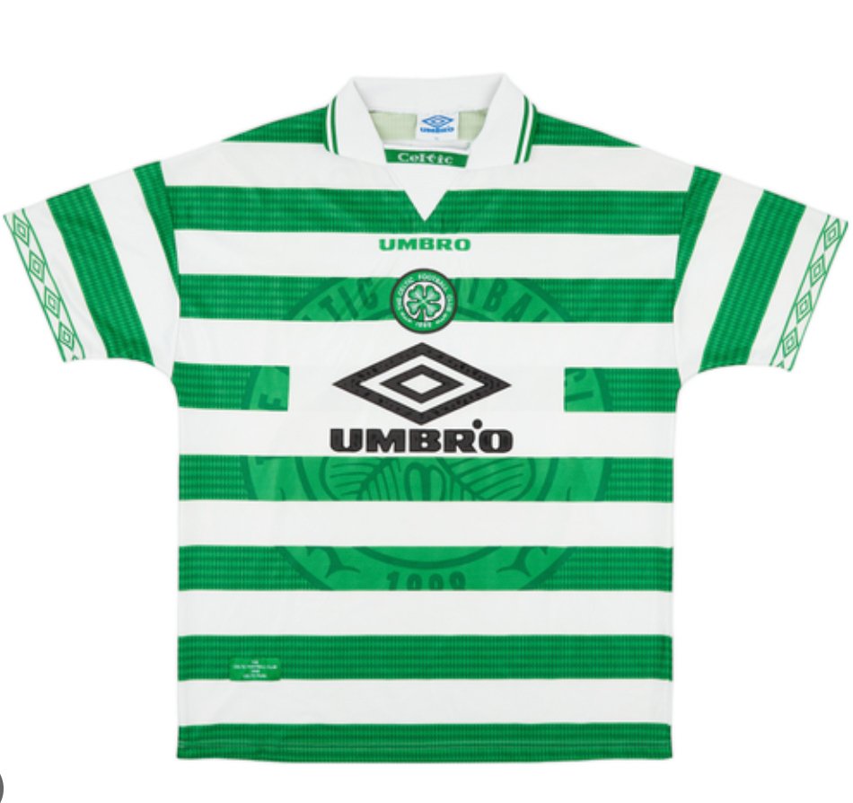 Camiseta retro de local del Celtic de Glasgow 1997-1999