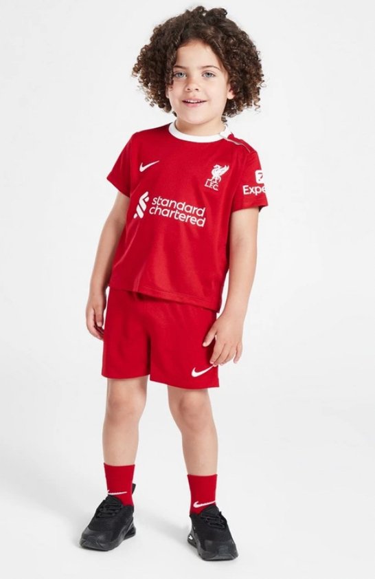 Conjunto de fútbol local del Liverpool 2023/2024 (camiseta + pantalón corto)