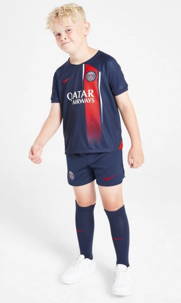 Conjunto de fútbol de local del PSG Paris Saint-Germain 2023/2024 (camiseta + pantalón corto)