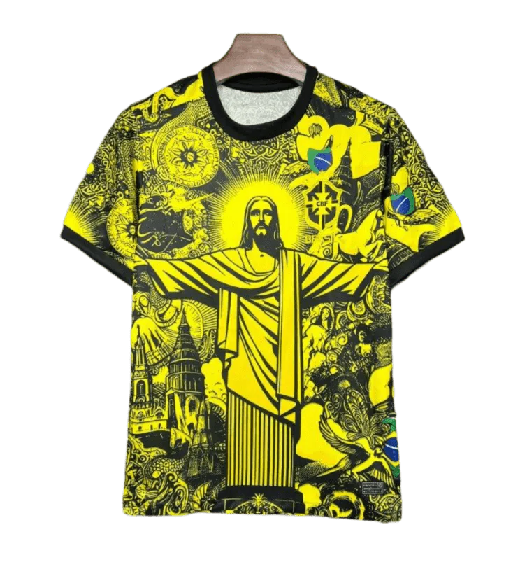 Maillot Brésil X Christ Édition Spéciale Jaune 2024/2025 - Version Fan