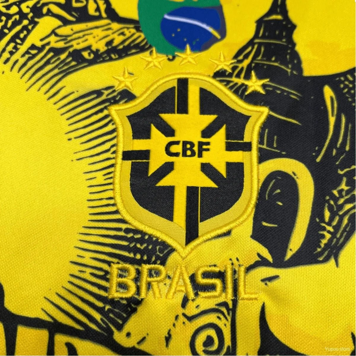 Maillot Brésil X Christ Édition Spéciale Jaune 2024/2025 - Version Fan