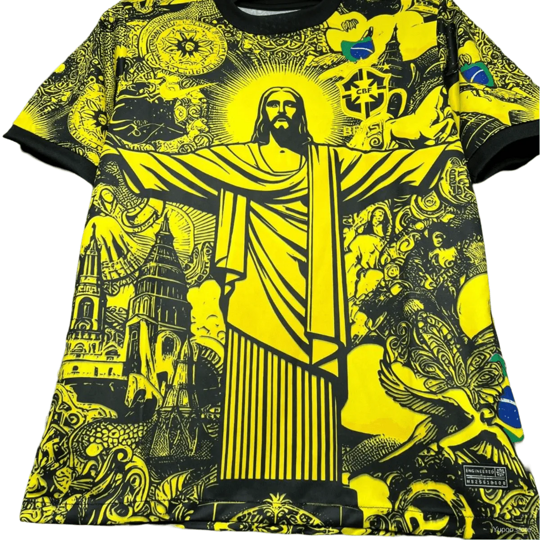 Maillot Brésil X Christ Édition Spéciale Jaune 2024/2025 - Version Fan