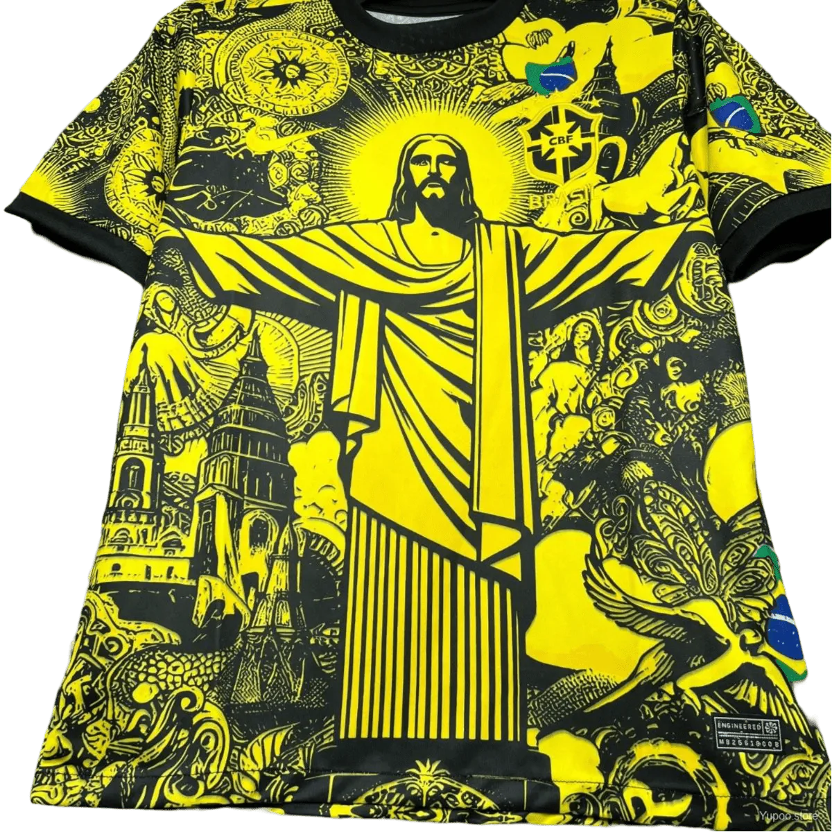 Maillot Brésil X Christ Édition Spéciale Jaune 2024/2025 - Version Fan