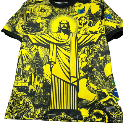 Maillot Brésil X Christ Édition Spéciale Jaune 2024/2025 - Version Fan