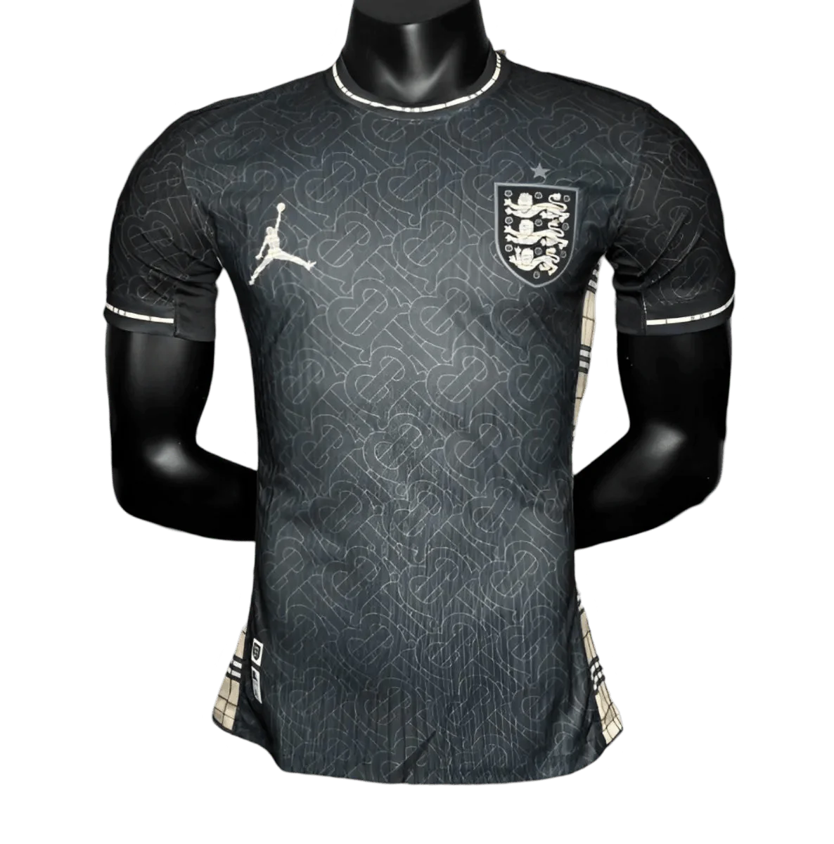 Camiseta Jordan x Burberry edición especial negra de la Eurocopa 2024/2025 de Inglaterra: versión para jugadores