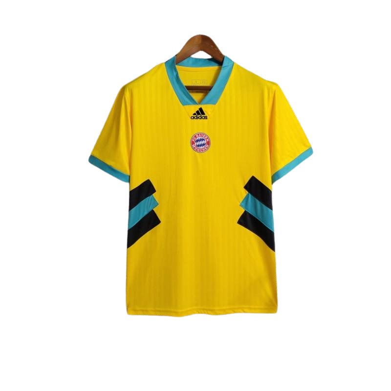 Kit de icono amarillo del Bayern Munich 23-24 con logotipo bordado - Versión para aficionados 